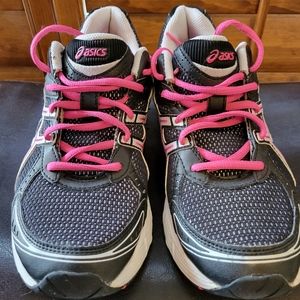 ASICS black and pink shoes